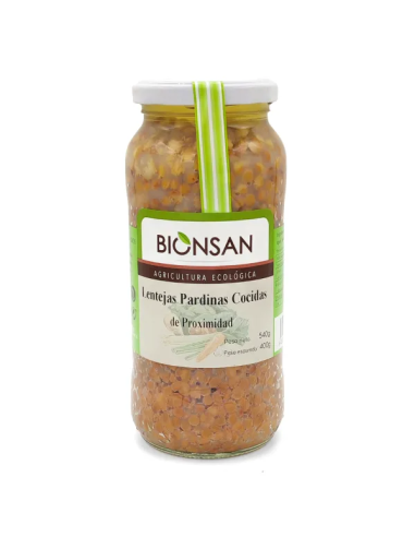 Lentejas Pardinas Cocidas 400 Gramos Eco Bionsan