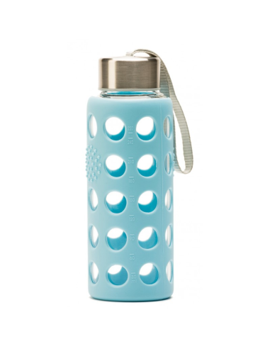 Botella Bbo6-Azul  Borosilicato  Silicona  300 Ml de Irisana