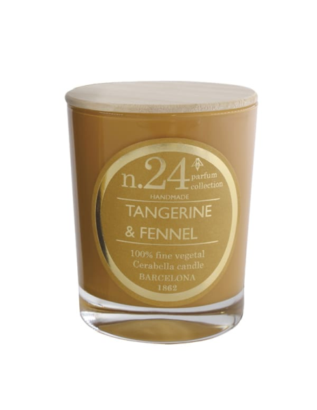 Vela Vaso Perf24 Tangerine-Fennel 7,5X9 Cm 1 Ud. de Cerabella