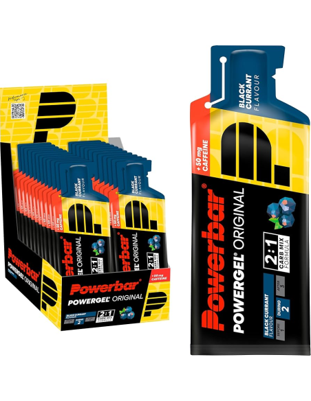 Powergel Cafeina Black Currant Cajita 24 Unid 41Gr de Power Bar