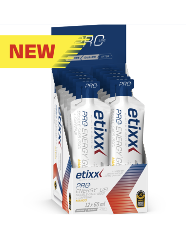 Etixx Double Carb Energy Gel Pro+Caffeine Mango 12 Udsx60 Ml de Etixx