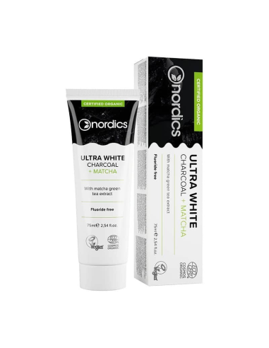 Dentifrico Ultra White Carbon Y Te Matcha Sin Fluor de Nordics Oral Care