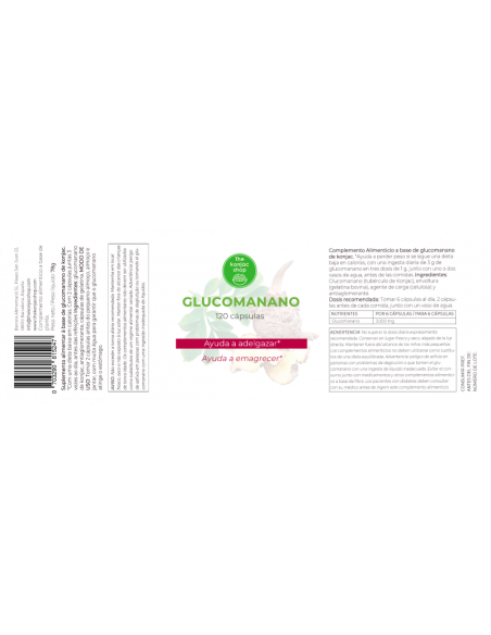 Glucomanano 120 Cap. de The Konjac Shop