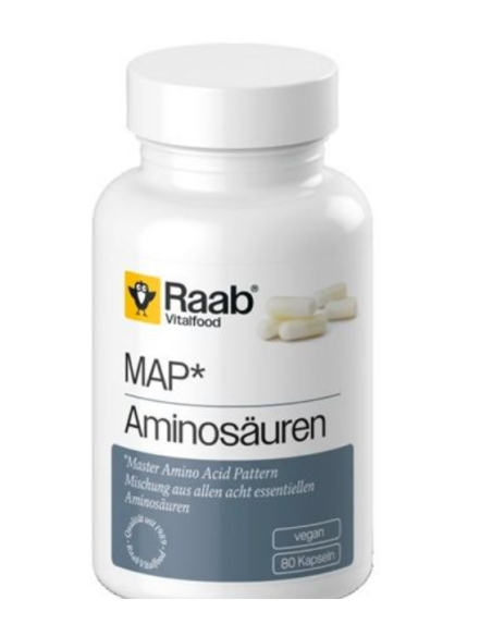 Map Aminoácidos 600mg 80 Caps Vegan Raab Vitalfood Natural