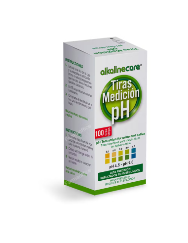 Tiras Medicion Ph Alta Presicion Saliva-Orina 100U de Alkaline Care