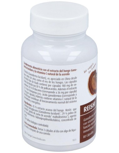 Reishi 80 Cápsulas  Bio Sg Vegan Raab Vitalfood