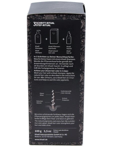 Tinte Herbal Color Negro 100 Gramos Khadi