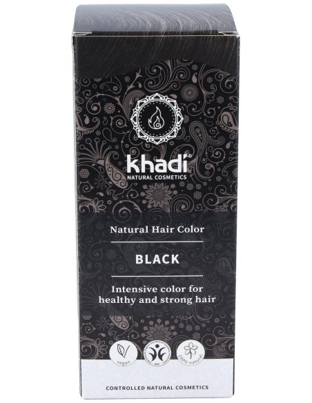 Tinte Herbal Color Negro 100 Gramos Khadi