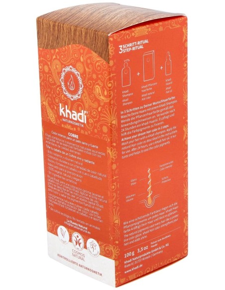 Tinte Herbal Color Cobre 100 Gramos Khadi
