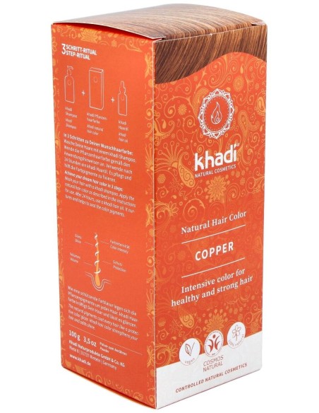 Tinte Herbal Color Cobre 100 Gramos Khadi