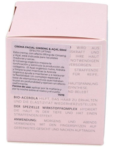 Crema Facial Ginseng-Acai 50 Mililitros Bio Natura Estonica