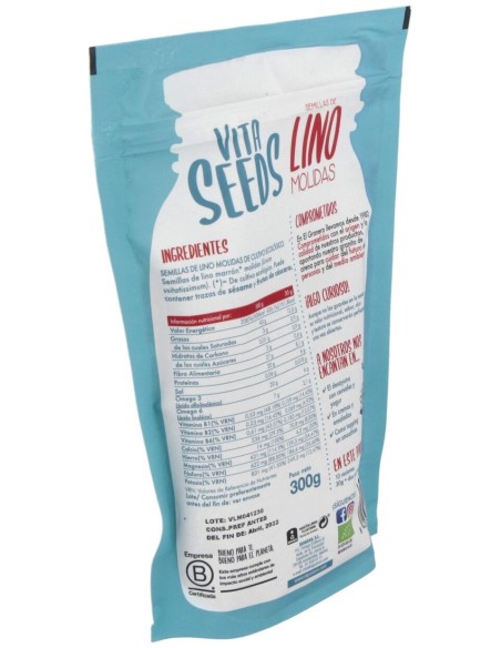 Vitaseeds Lino Molido Bio, 300 G de El Granero Integral