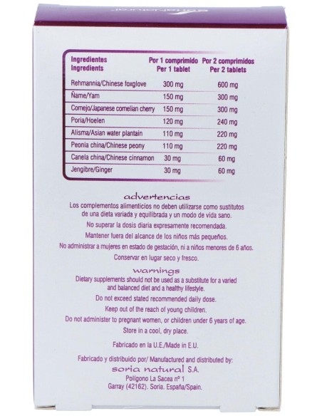 Chinasor 02 Shen Qi Wan 30 Comprimidos de Soria Natural