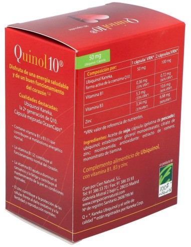 Quinol 10 50Mg. 90Cap. de Cien Por Cien Natural