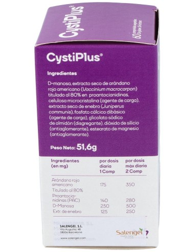 Cystiplus 60 Comp. Salengei  Apoyo Natural para la Salud Urinaria