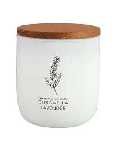Vela Vaso Blanco Citvasv Citronela-Lavanda 7X9Cm de Cerabella