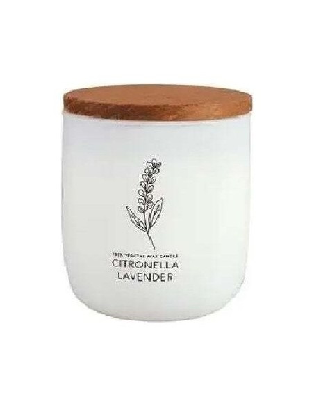 Vela Vaso Blanco Citvasv Citronela-Lavanda 7X9Cm de Cerabella